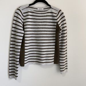 Madewell Shoulder Zip Striped Sweater